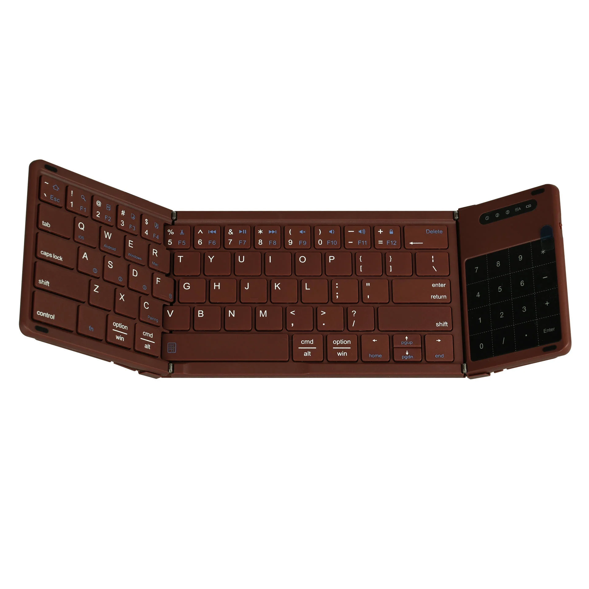 Foldable Bluetooth Keyboard with Touchpad – Silent Keys, Magnetic Folding & Portable Design
